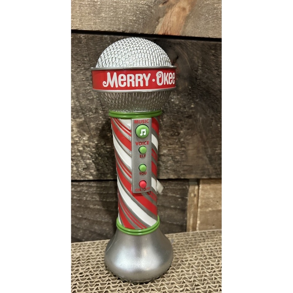 Hallmark Party Merry-Okee Christmas Karaoke‎ Microphone candy cane stripe Works